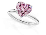 White gold Fancy Pink Heart  Solitaire Diamond Ring with Four-Prong Setting on a Plain Band_33