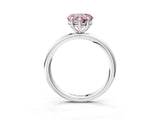 White gold Fancy Pink Heart  Solitaire Diamond Ring with Four-Prong Setting on a Plain Band_35