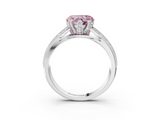 White gold Fancy Pink Heart  Solitaire Diamond Ring with Milgrain Pavé Band and Four-Prong Setting_47
