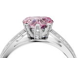 White gold Fancy Pink Heart  Solitaire Diamond Ring with Milgrain Pavé Band and Four-Prong Setting_55