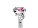 White gold Fancy Pink Heart  Solitaire Diamond Ring with Pavé Band and Four-Prong Setting_117
