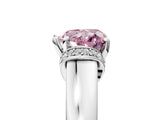 White gold Fancy Pink Heart  Solitaire Diamond Ring with Pave Band and Six-Prong Setting_62