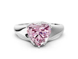 White gold Fancy Pink Heart  Solitaire Diamond Ring with Six-Prong Cathedral Setting_32