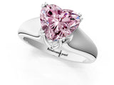 White gold Fancy Pink Heart  Solitaire Diamond Ring with Six-Prong Cathedral Setting_33