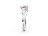 White gold Fancy Pink Heart  Solitaire Diamond Ring with Six-Prong Cathedral Setting_34
