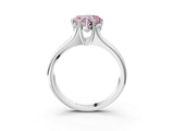 White gold Fancy Pink Heart  Solitaire Diamond Ring with Six-Prong Cathedral Setting_35