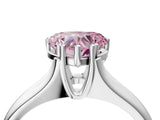 White gold Fancy Pink Heart  Solitaire Diamond Ring with Six-Prong Cathedral Setting_36
