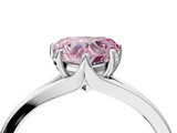 White gold Fancy Pink Heart  Solitaire Diamond Ring with Six-Prong Setting and Tapered Band_21