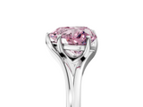White gold Fancy Pink Heart  Solitaire Diamond Ring with Six-Prong Setting and Tapered Band_22