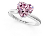 White gold Fancy Pink Heart  Solitaire Diamond Ring with Six-Prong Setting on a Classic Band_4