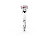 White gold Fancy Pink Heart  Solitaire Diamond Ring with Six-Prong Setting on a Classic Band_5