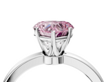 White gold Fancy Pink Heart  Solitaire Diamond Ring with Six-Prong Setting on a Classic Band_7