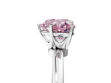 White gold Fancy Pink Heart  Solitaire Diamond Ring with Six-Prong Setting on a Classic Band_8