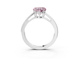 White gold Fancy Pink Heart  Solitaire Diamond Ring with Split Shank and Four-Prong Setting_23