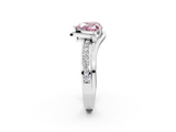 White gold Fancy Pink Heart  Solitaire Diamond Ring with Split Shank and Prong Setting_43
