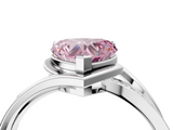 White gold Fancy Pink Heart  Solitaire Diamond Ring with Split Shank and Prong Setting_45