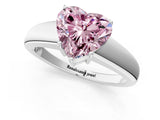 White gold Fancy Pink Heart  Solitaire Diamond Ring with Tapered Band and Four-Prong Setting_50