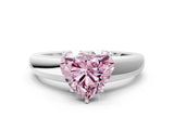 White gold Fancy Pink Heart  Solitaire Diamond Ring with Tapered Band and Four-Prong Setting_50