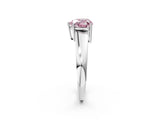 White gold Fancy Pink Heart  Solitaire Diamond Ring with Tapered Band and Four-Prong Setting_51