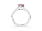 White gold Fancy Pink Heart  Solitaire Diamond Ring with Tapered Band and Four-Prong Setting_52