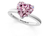 White gold Fancy Pink Heart  Solitaire Diamond Ring with Thin Band and Four-Prong Setting_61