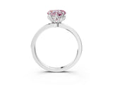 White gold Fancy Pink Heart  Solitaire Diamond Ring with Thin Band and Four-Prong Setting_63