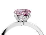 White gold Fancy Pink Heart  Solitaire Diamond Ring with Thin Band and Four-Prong Setting_7