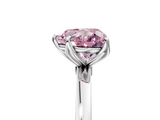 White gold Fancy Pink Heart  Solitaire Diamond Ring with Thin Band and Four-Prong Setting_8