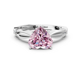 White gold Fancy Pink Heart  Solitaire Diamond Twisted Band with Four-Prong Setting_24