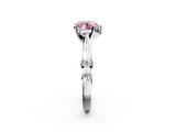 White gold Fancy Pink Heart  Solitaire Diamond Twisted Band with Four-Prong Setting_26