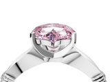 White gold Fancy Pink Heart  Solitaire Diamond Twisted Band with Four-Prong Setting_28