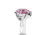 White gold Fancy Pink Heart  Solitaire Diamond Twisted Band with Four-Prong Setting_29