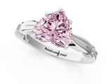 White gold Fancy Pink Heart  Solitaire Diamond Twisted Band with Four-Prong Setting_29