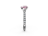 White gold Fancy Pink Heart  Solitaire Diamond with Pavé Band and Four-Prong Setting_65