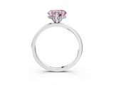 White gold Fancy Pink Heart  Solitaire Engagement Ring with Cathedral Band and Four-Prong Setting_20