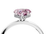 White gold Fancy Pink Heart  Solitaire Engagement Ring with Cathedral Band and Four-Prong Setting_21