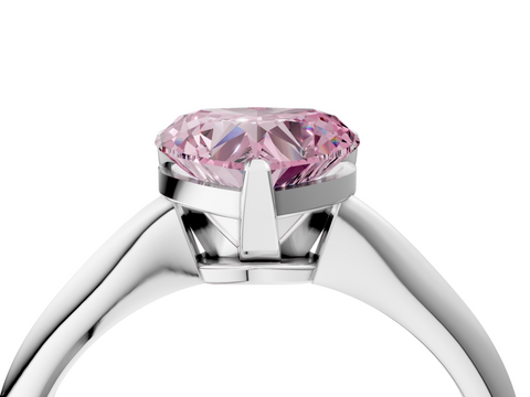 White gold Fancy Pink Heart  Solitaire Engagement Ring with Classic Band and Four-Prong Setting_74