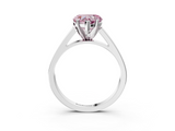White gold Fancy Pink Heart  Solitaire Engagement Ring with Four-Prong Setting and Tapered Band_6