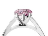 White gold Fancy Pink Heart  Solitaire Engagement Ring with Four-Prong Setting and Tapered Band_7