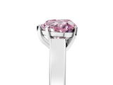 White gold Fancy Pink Heart  Solitaire Engagement Ring with Four-Prong Setting and Tapered Band_8