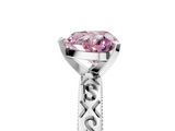 White gold Fancy Pink Heart  Solitaire Engagement Ring with Scrollwork Band and Four-Prong Setting_155