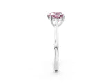 White gold Fancy Pink Heart  Solitaire Heart Prong Engagement Ring with Tapered Band_57