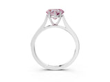 White gold Fancy Pink Heart  Solitaire Heart Prong Engagement Ring with Tapered Band_58