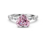 White gold Fancy Pink Heart  Solitaire Marquise Side Stone Prong Setting Ring_60