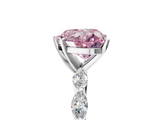 White gold Fancy Pink Heart  Solitaire Marquise Side Stone Prong Setting Ring_70