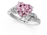 White gold Fancy Pink Heart  Solitaire Marquise Twist Band with Six-Prong Setting_46