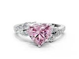 White gold Fancy Pink Heart  Solitaire Marquise Twist Band with Six-Prong Setting_46