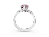 White gold Fancy Pink Heart  Solitaire Marquise Twist Band with Six-Prong Setting_48