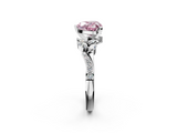 White gold Fancy Pink Heart  Solitaire Marquise Twist Band with Six-Prong Setting_48