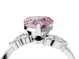 White gold Fancy Pink Heart  Solitaire Marquise Twist Band with Six-Prong Setting_49